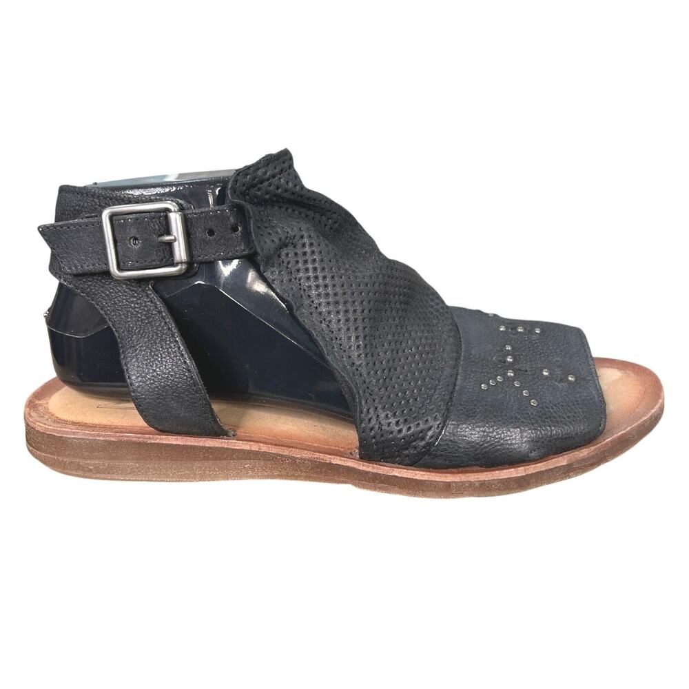 Miz Mooz Women’s Fifi Black Leather Slingback Sandals Size 40 US 9/9.5